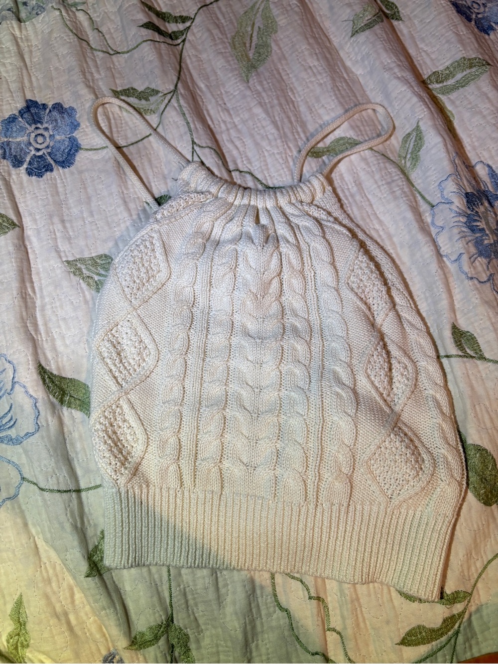 Cream Cable Knit Women's Sweater Tank - Classic Textured Knit